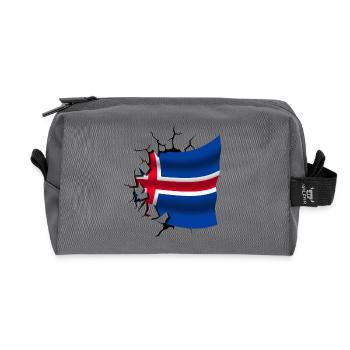 Drapeau de l’Islande - Islande - Drapeau Broken Design - Trousse de toilette en tissu recyclé - anthracite - Devant