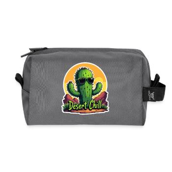 Ambiance fraîche du désert de cactus - Trousse de toilette en tissu recyclé - anthracite - Devant