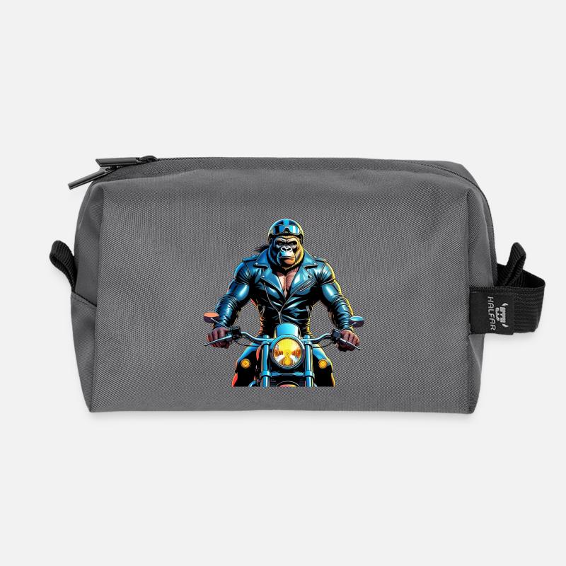 Urbane Gorilla Rider Illustration - Recycelte Kulturtasche - Anthrazit