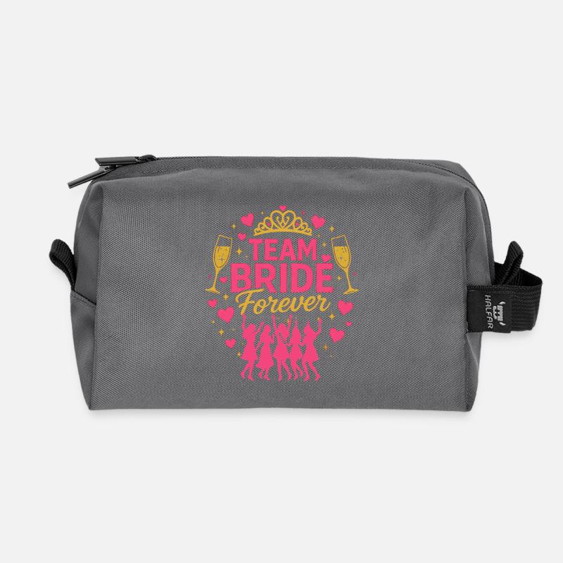 Team Bride Forever soirée fun - Trousse de toilette en tissu recyclé - anthracite