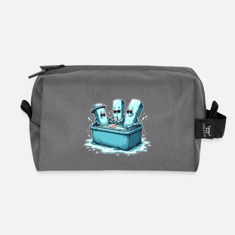 Icecube Lolly Pool Party Design - Recycelte Kulturtasche - Anthrazit
