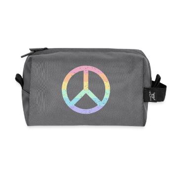 Regenbogen Friedenssymbol Pastell Pride LGBTQ+ Grunge - Recycelte Kulturtasche - Anthrazit - Vorne