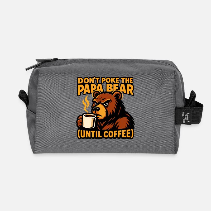 Kaffee Morgen Humor - Recycelte Kulturtasche - Anthrazit