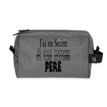 J'ai un Secret Je vais Devenir Père - Trousse de toilette en tissu recyclé - anthracite - Devant