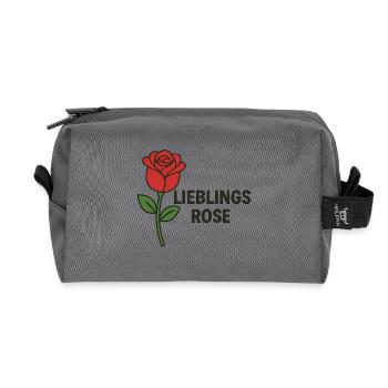 FAVORITE ROSE - Recycled Toiletry Zip Bag - anthracite - Front