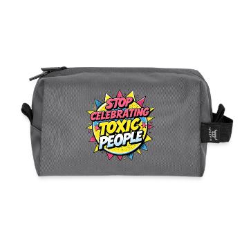 Stop Celebrating Toxic People - Recycelte Kulturtasche - Anthrazit - Vorne