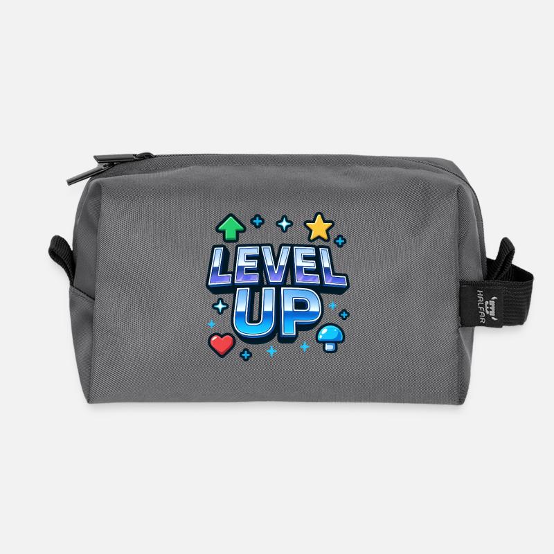 Level Up Gaming Motivations - Recycelte Kulturtasche - Anthrazit