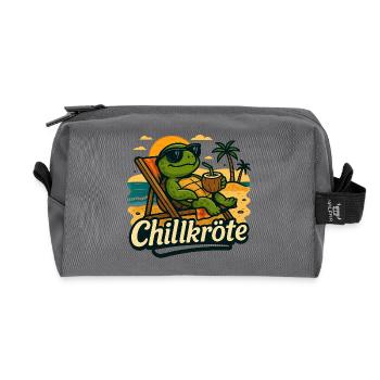 Chill toad - just take it slow - Recycled Toiletry Zip Bag - anthracite - Front