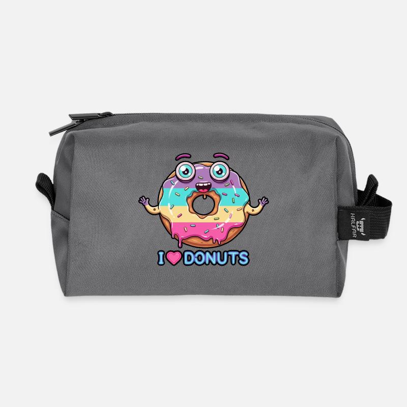 Verrueckter Donut - Recycelte Kulturtasche - Anthrazit