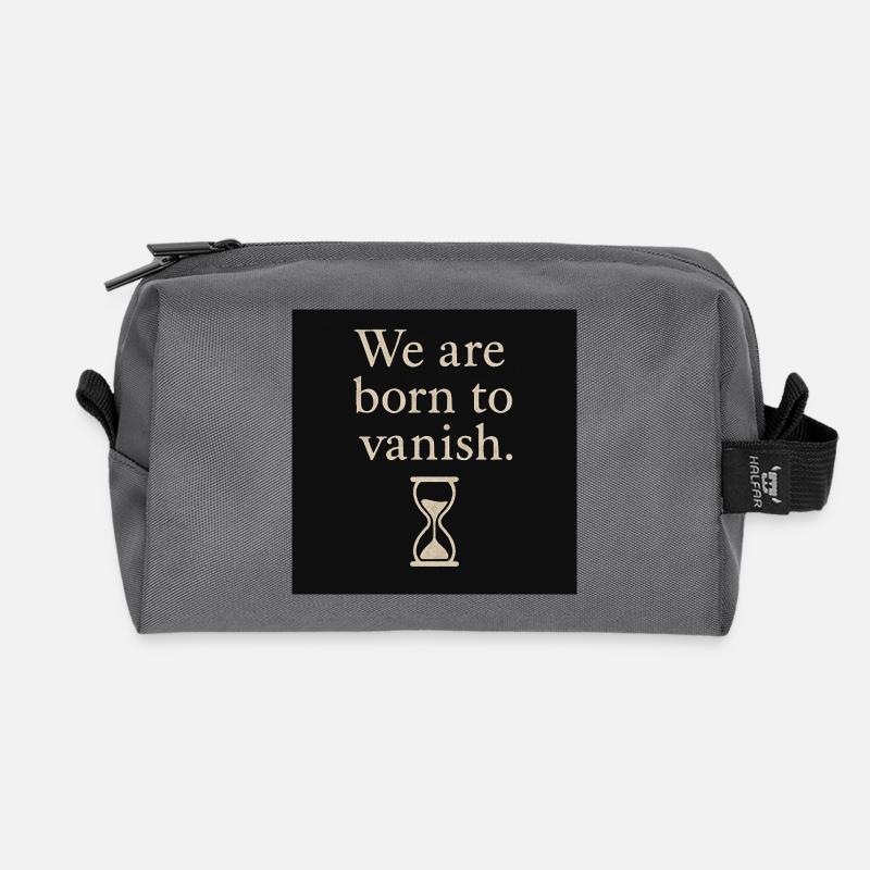 Vergänglichkeit Spruch mit Sanduhrdesign - Recycelte Kulturtasche - Anthrazit