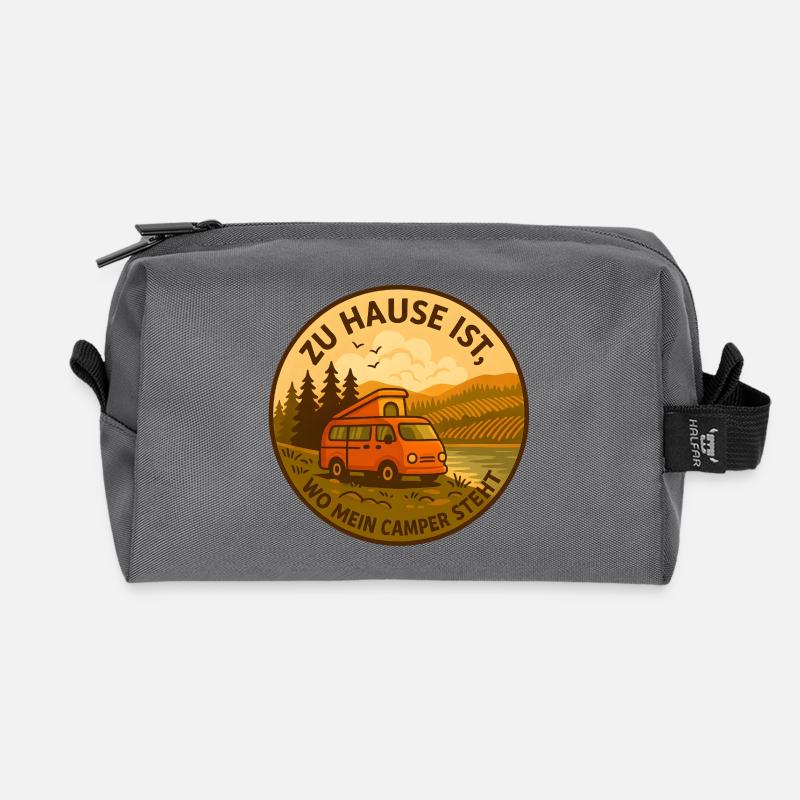 Zu Hause ist, wo mein Camper steht - Recycelte Kulturtasche - Anthrazit