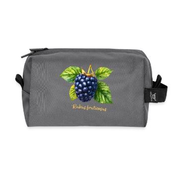 Brombeere – Botanisches Aquarell im Vintage-Stil - Recycelte Kulturtasche - Anthrazit - Vorne