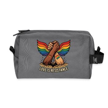 Unity in Pride Handclasp with Rainbow Wings - Recycled Toiletry Zip Bag - anthracite - Front