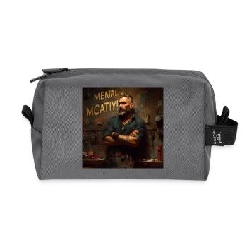 Ich schraub, also bin ich - Recycelte Kulturtasche - Anthrazit - Vorne
