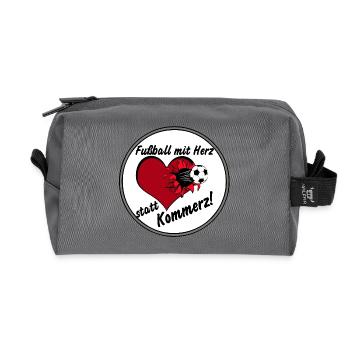 Football avec ................................ de cœur - Trousse de toilette en tissu recyclé - anthracite - Devant