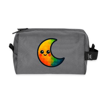 WPAP Polygon Kawaii Style Baby Toy Crescent Moon - Recycled Toiletry Zip Bag - anthracite - Front