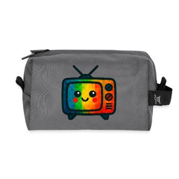 WPAP Polygon Kawaii Style Toy TV - Recycled Toiletry Zip Bag - anthracite - Front