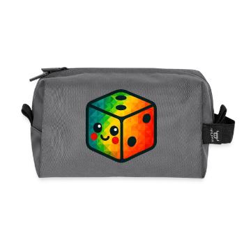 WPAP Polygon Kawaii Style Baby Toy Cube - Recycled Toiletry Zip Bag - anthracite - Front