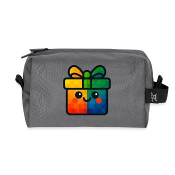 WPAP Polygon Kawaii Style Baby Toy Gift - Recycled Toiletry Zip Bag - anthracite - Front