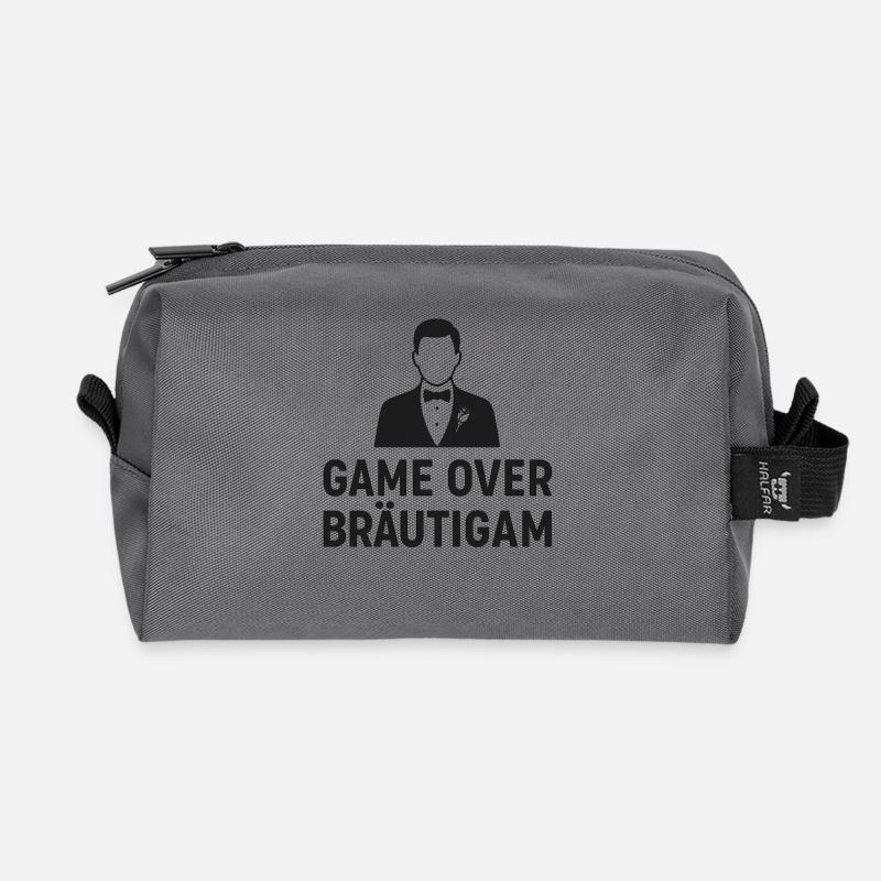 Hochzeit Bräutigam Game Over - Recycelte Kulturtasche - Anthrazit