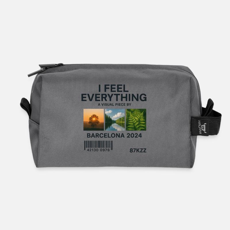 I Feel Everything: Visuelles Werk Barcelona - Recycelte Kulturtasche - Anthrazit