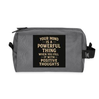 Motivierendes Lemma mit Positiven Gedanken - Recycelte Kulturtasche - Anthrazit - Vorne