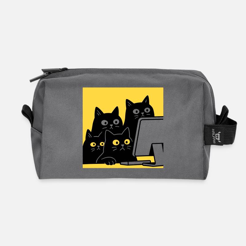 Cats watching Catcontent - Recycelte Kulturtasche - Anthrazit
