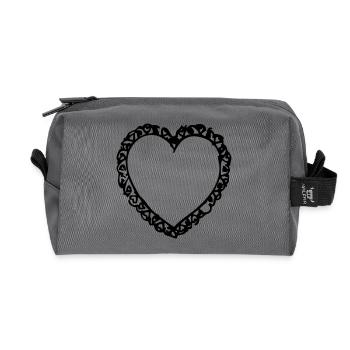 Heart | Herz mit markantem Rand (Vectorgraphic) - Recycelte Kulturtasche - Anthrazit - Vorne