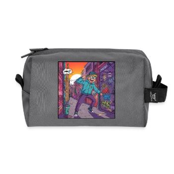 Jugendlicher Streetstyle in Graffiti-Straße - Recycelte Kulturtasche - Anthrazit - Vorne