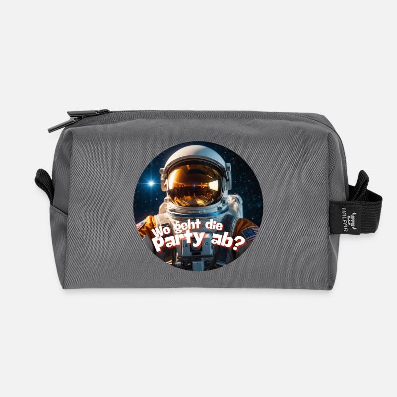 Weltraum-Partyfrage mit Astronaut - Recycelte Kulturtasche - Anthrazit