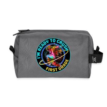 I'M READY TO CRUSH FIRST GRADE - Recycled Toiletry Zip Bag - anthracite - Front