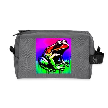 frog - Recycled Toiletry Zip Bag - anthracite - Front