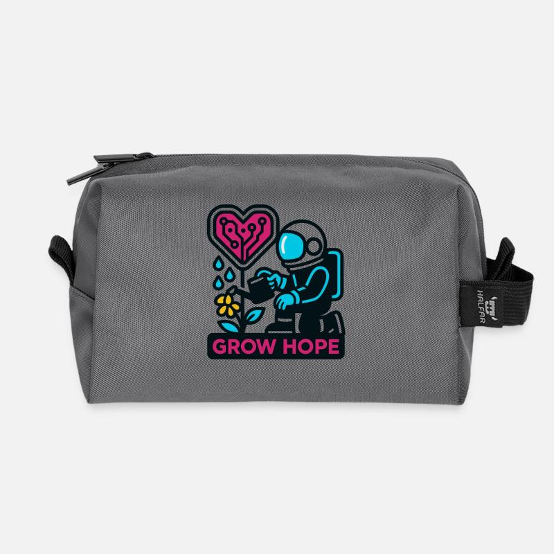 Grow Hope – Astronaut - Recycelte Kulturtasche - Anthrazit