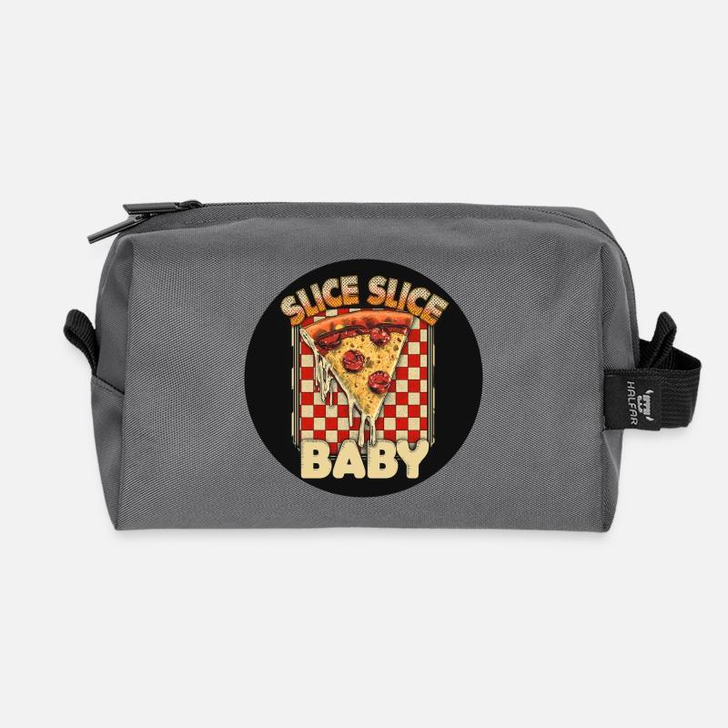Pizza Slice Baby Design - Recycelte Kulturtasche - Anthrazit
