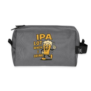 Cheerful beer drinker expression - Recycled Toiletry Zip Bag - anthracite - Front