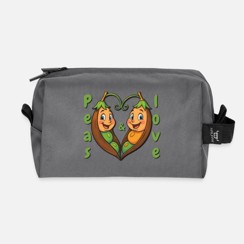 Erbsen & Liebe - Recycelte Kulturtasche - Anthrazit