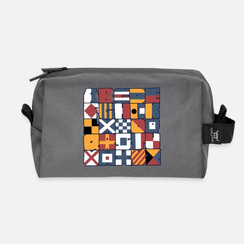 nautische Flaggen - Recycelte Kulturtasche - Anthrazit