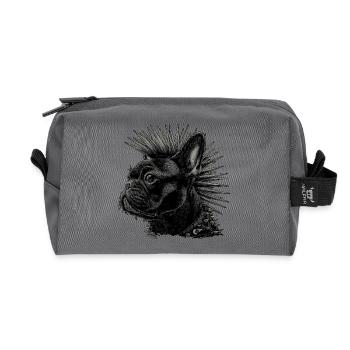 Punkrock Französische Bulldogge - Recycelte Kulturtasche - Anthrazit - Vorne