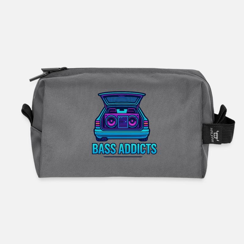 Retro Ghettoblaster Bass Addicts Design - Recycelte Kulturtasche - Anthrazit
