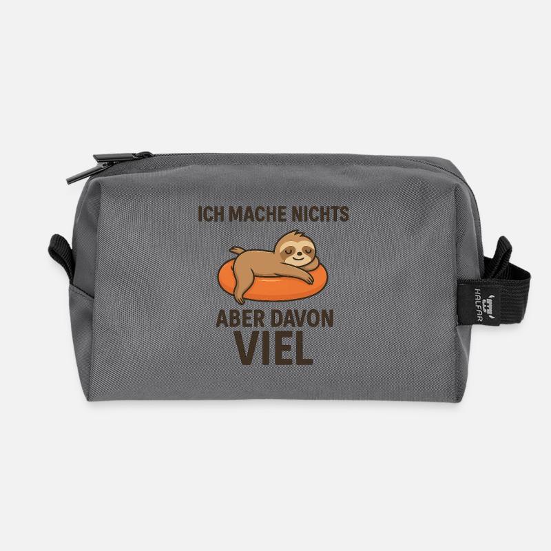 Leger schläft auf Orangenschwamm - Recycelte Kulturtasche - Anthrazit