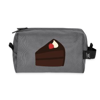 Dekadentes Himbeer-Schokoladenkuchen-Design - Recycelte Kulturtasche - Anthrazit - Vorne