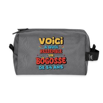 Vintage Humor 54 Years Anniversary - Recycled Toiletry Zip Bag - anthracite - Front