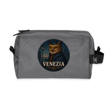 Eule – Venedig Maskenball Souvenir Design - Recycelte Kulturtasche - Anthrazit - Vorne