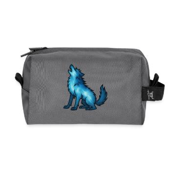 Animal de l’âme et être gardien : Loup-garou - Trousse de toilette en tissu recyclé - anthracite - Devant