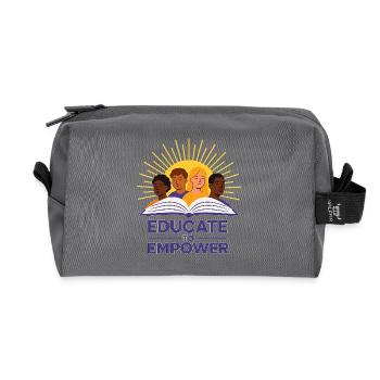 Illustration éducative sur la diversité ensoleillée - Trousse de toilette en tissu recyclé - anthracite - Devant