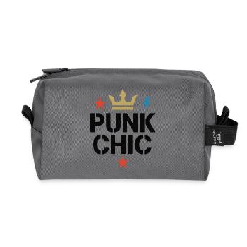 Punk Chic – Krone & Blitz - Recycelte Kulturtasche - Anthrazit - Vorne