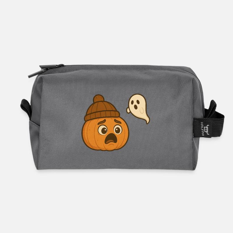 Freddie Pumpkin 3 - Recycled Toiletry Zip Bag - anthracite