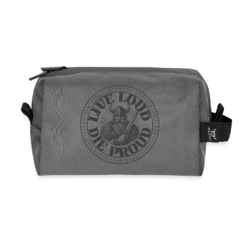 Vivre fort, mourir fier – Design de motivation audacieux - Trousse de toilette en tissu recyclé - anthracite - Devant