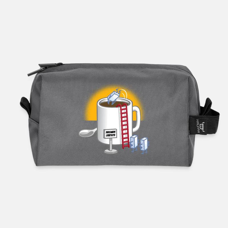 Coffee and sugar - Recycled Toiletry Zip Bag - anthracite