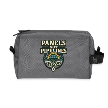 Panels Not Pipelines - Recycled Toiletry Zip Bag - anthracite - Front